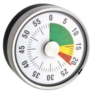een timer is ideaal om kinderen tijdsbesef bij te brengen en te leren een taak binnen een gestelde tijd af te ronden.