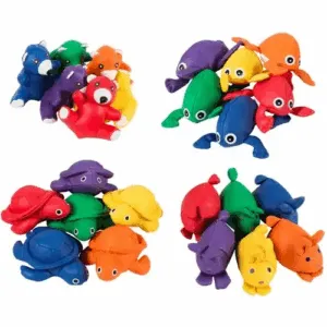 Bean Bags Kikker of Schildpad voor kinderen, te gebruiken tijdens therapie om motoriek en coördinatie te bevorderen, ideaal voor sensorisch spel en beweging.