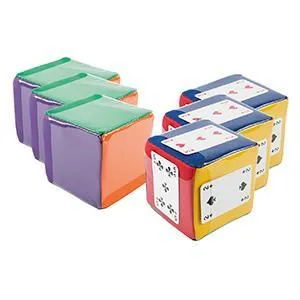 Beweeg spelenderwijs met deze kleurrijke dobbelsteen. Op de gekleurde vlakken voeg je middels kaartjes beweeg activiteiten toe. Spelplezier verzekerd.