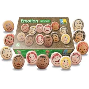 De emotie stenen set maakt gevoelens inzichtelijk en bespreekbaar voor kinderen. Kinderen leren basisemoties herkennen. Een mooie set voor kindercoaches.
