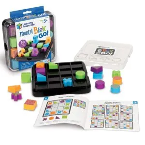 Mental blox go is een uitdagend reisspel van learning resources. Dit breinspel laat kinderen kritisch nadenken en problemen oplossen.
