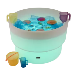 tickit watertafel is lichtgewicht voor gebruik binnen en buiten met water, ijs, waterbeads. Ideaal voor sensorisch spel met licht!