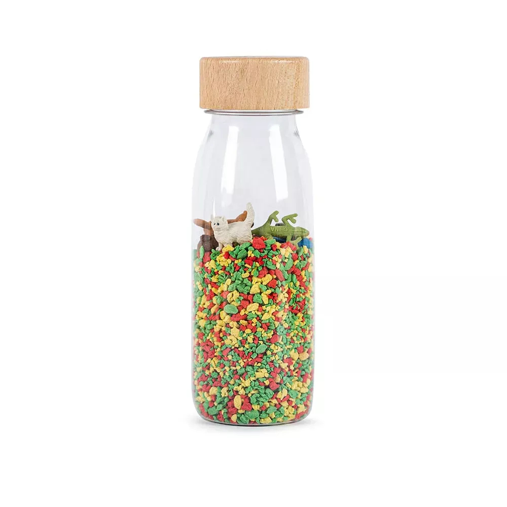 petit boum spy bottle huisdieren, laat je kind de huisdieren ontdekken in deze sensorische fles
