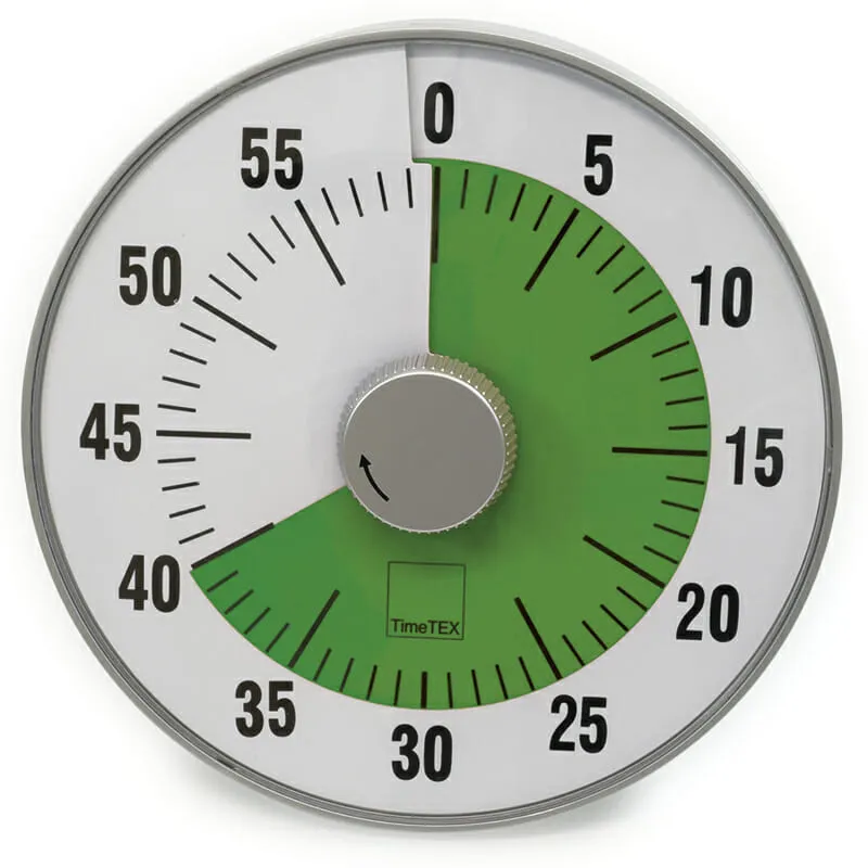 timer geluidloos, ideaal voor kinderen om de tijd visueel te maken zodat ze weten hoe lang ze voor een taakje hebben. Daarnaast hoor je deze niet tikken, waardoor kinderen die gevoelig zijn voor geluid dit een fijne tijdsklok vinden.