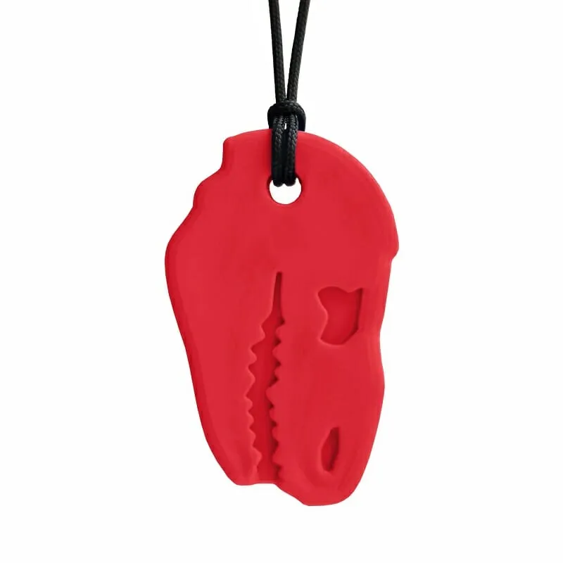 dino bijtketting van ark therapeutic is een veilige siliconen kauwketting voor stoere jongens met kauwbehoefte. Ideaal alternatief voor kapotte kleding en afgekloven potloden
