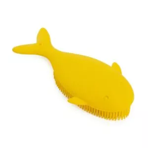 Deze vrolijke gele walvis is een geweldige sensorische borstel om kinderen en volwassenen tactiele prikkels te laten ervaren. De borstel kan gebruikt worden als borsteltherapie voor zintuiglijke stimulatie.