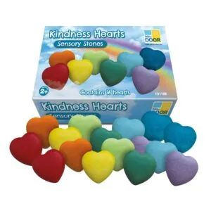 yellow door hart stenen (kindness hearts) zijn een mooie manier om dankbaarheid en vriendelijkheid met kinderen te bespreken en delen