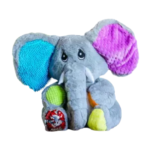 De sensorische verzwaringsknuffel olifant is het perfecte vriendje voor elk kind dat houdt van knuffelen, friemelen en rustig worden.