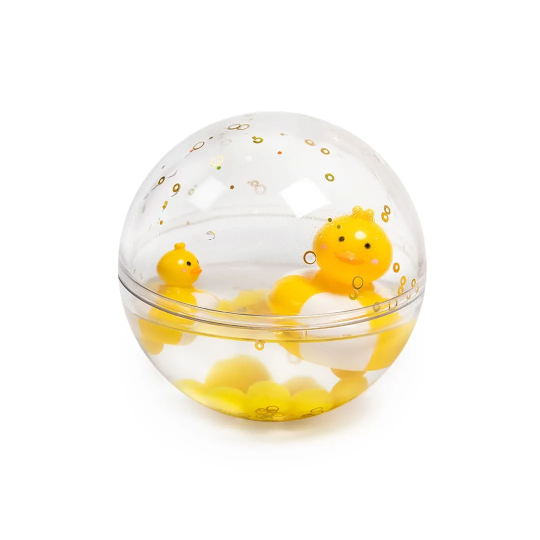 Petit Boum Happy Bubbles Eend – kleurrijke sensorische bal en badspeelgoed voor baby’s, stimuleert zintuigen en fijne motoriek tijdens badtijd