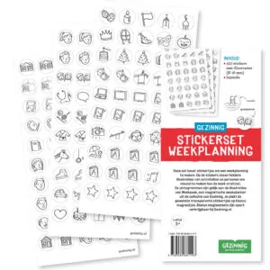 De weekplanner stickerset is ideaal als uitbreiding op de magneetjes van de weekpeek planner.