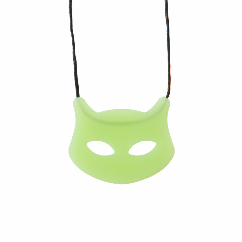 chewigem cat in glow in the dark is een leuke stoere bijtketting voor kinderen