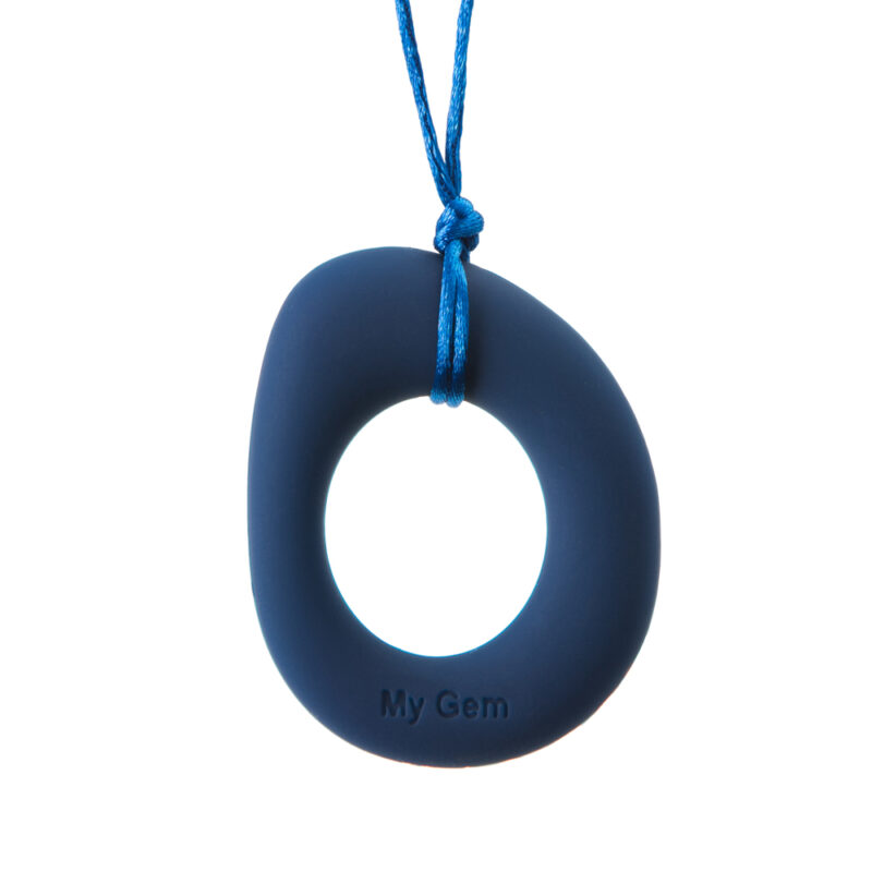 Chewigem Eternity kauwketting – ovale zijdezachte hanger, ideaal om op te kauwen en te friemelen voor mensen met ADHD of autisme