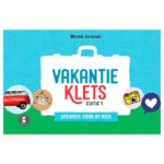 Vakantieklets deel 1 is een boekje met 24 uitscheurbare kaarten. Opdrachten die je kunt doen op één vierkante meter, bijvoorbeeld onderweg.
