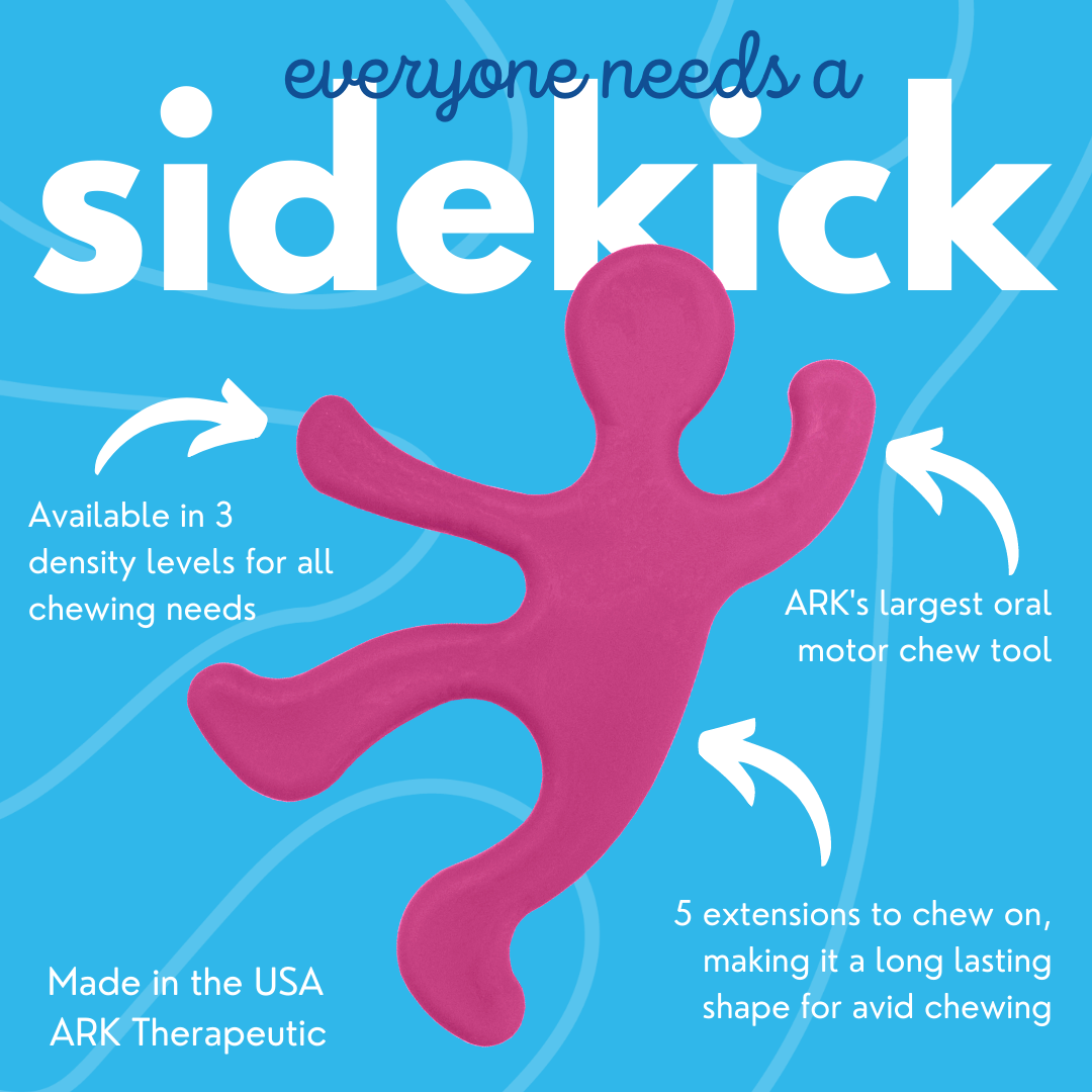Sidekick is fijn bijtspeelgoed van het merk ark therapeutic, geschikt voor kinderen en volwassenen