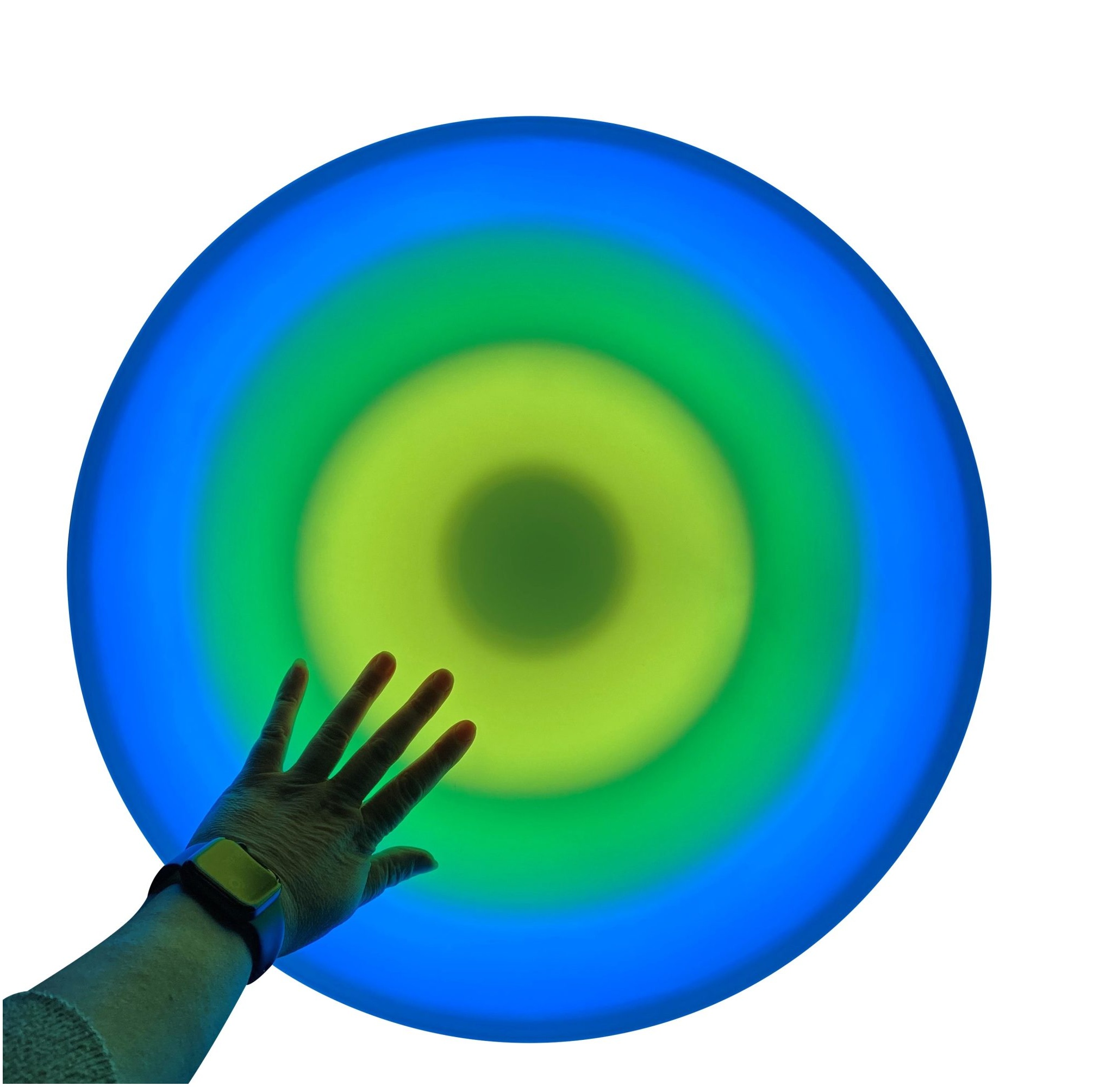 De interactieve vloertegel is een unieke sensorische belevenis. Met aanraken verandert de kleur.. Gebruik hem in een snoezelruimte om bewegen te stimuleren.