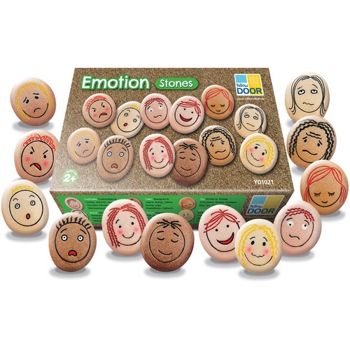 De emotie stenen set maakt gevoelens inzichtelijk en bespreekbaar voor kinderen. Kinderen leren basisemoties herkennen. Een mooie set voor kindercoaches.