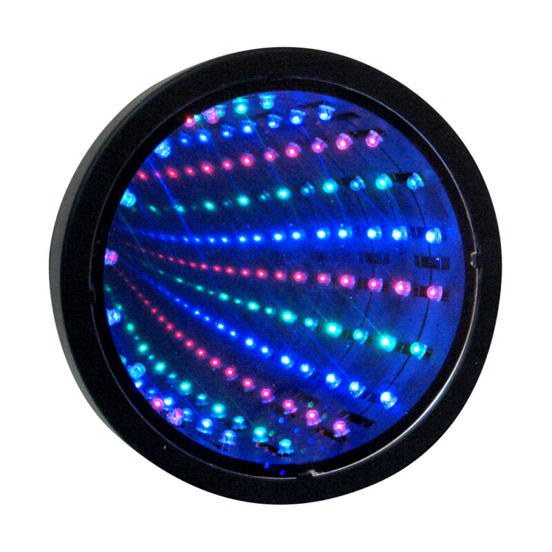 De oneindige spiegel tunnel lamp (infinity mirror tunnel lamp) is fascinerend voor jong en oud met autisme, adhd of (visuele) beperking.