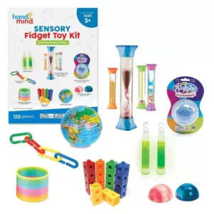 Fidget Toy set van hands2minds is een uitgebreide set met friemelmateriaal om te gebruiken op school, therapie of thuis om te kalmeren en focussen.
