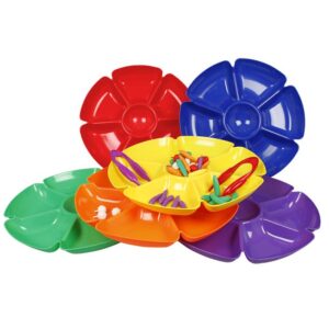 Set van 6 grote sorteerschalen in bloemenvorm. Deze grote schalen zijn ideaal voor alle tel-, sorteer- en classificatiewerkzaamheden.