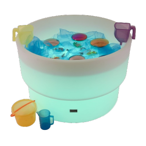 tickit watertafel is lichtgewicht voor gebruik binnen en buiten met water, ijs, waterbeads. Ideaal voor sensorisch spel met licht!