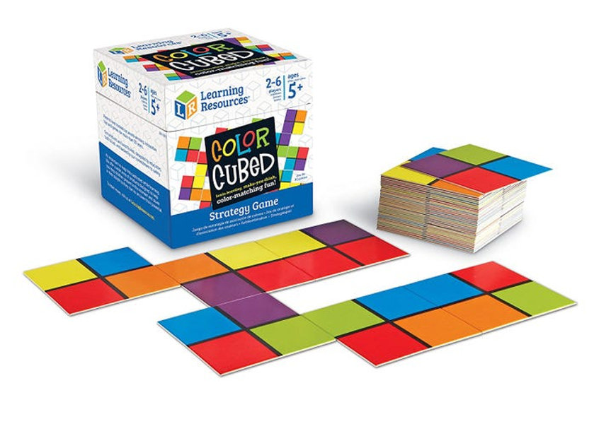 Color Cubed breinspel speelkaarten – kleurrijke vierkante tegels van educatief puzzelspel