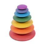 Houten Regenboogstenen – Educatief speelgoed voor balans en kleurherkenning Stimuleer fijne motoriek, oog-handcoördinatie en creatief spel met deze kleurrijke houten stapelstenen. Ideaal voor jonge kinderen om te leren balanceren, sorteren en kleuren herkennen. Duurzaam en perfect voor open-ended spel.