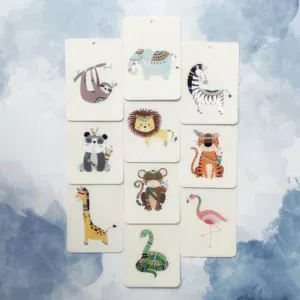 in a flashcard,in a flash card jungle friends,flashcards jungle friends,bewegend leren,samen spelen,woordenschat,leren tellen,kleuren leren