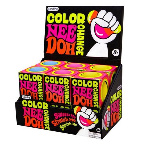 Nee Doh Color Change Kneedbal is een stressbal die van kleur veranderd als je erin knijpt of trekt. De bal komt weer terug in zijn oorspronkelijke vorm. De ideale fidget toy voor kinderen (en volwassenen) met adhd of autisme om beter te concentreren of te ontspannen.