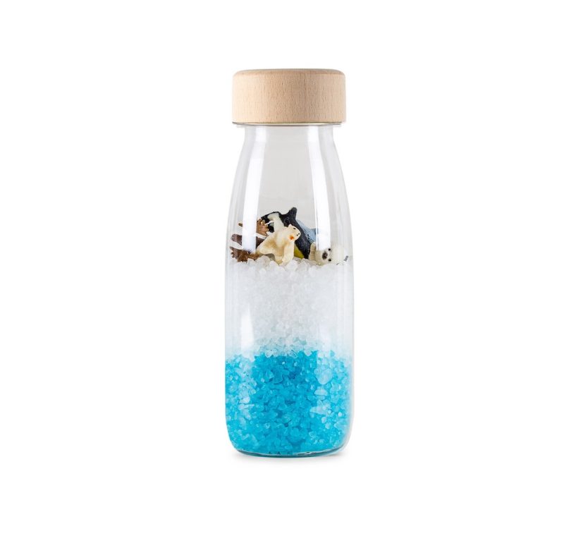 Petit boum spy bottle artic is ene sensorische fles die het leven op de noord-en zuidpool laat beleven, zoek de pinguin in het ijs of in het water. Deze sensory bottle kan ook gebruikt worden in een sensory bin