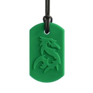 De kauwketting draak is een geliefd bijtsieraad voor kinderen die kauwen op kleding of potloden.