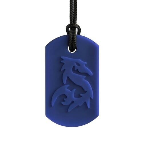 de draak bijtketting is een stoere kauwketting voor jongens met kauwbehoefte van het merk ark therapeutic.