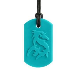 de bijtketting draak is een stoere kauwketting voor jongens en meiden met verhoogde textuur. Verkrijgbaar in verschillende sterkten en kleuren