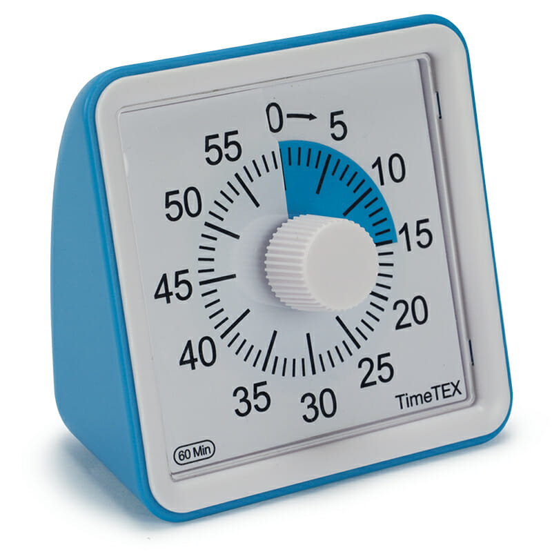 De timer compact is geluidloos. De teruglopende klok laat op de minuut nauwkeurig zien hoeveel tijd er is voor afronden van opdracht of taak.