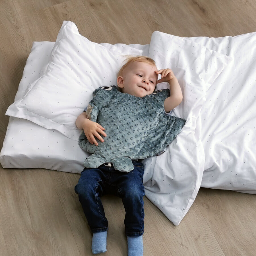 verzwaarde rog helpt kinderen bij slaapproblemen. Het gewicht bied je kind veiligheid en geborgenheid.