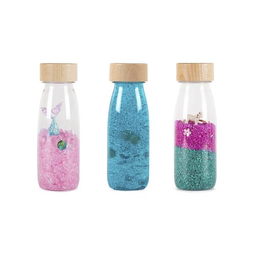 petit boum 3pack fantasie is een set van 3 sensorische flessen in sprookjesachtige kleuren.