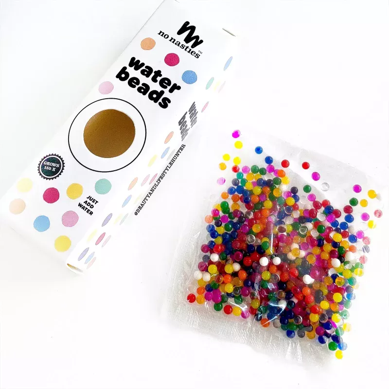 no nasties waterbeads bevat een zak van 10 gram waterparels, voor heerlijk sensorisch spel.