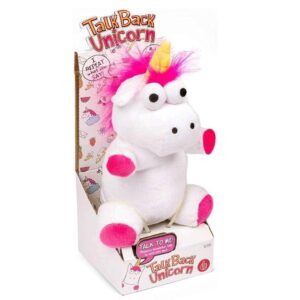 Wist je dat papegaaien niet de enige dieren zijn die terug kunnen praten? Eenhoorns kunnen dat ook! Praat met deze prachtige eenhoorn en luister terwijl ze je zin herhaalt.