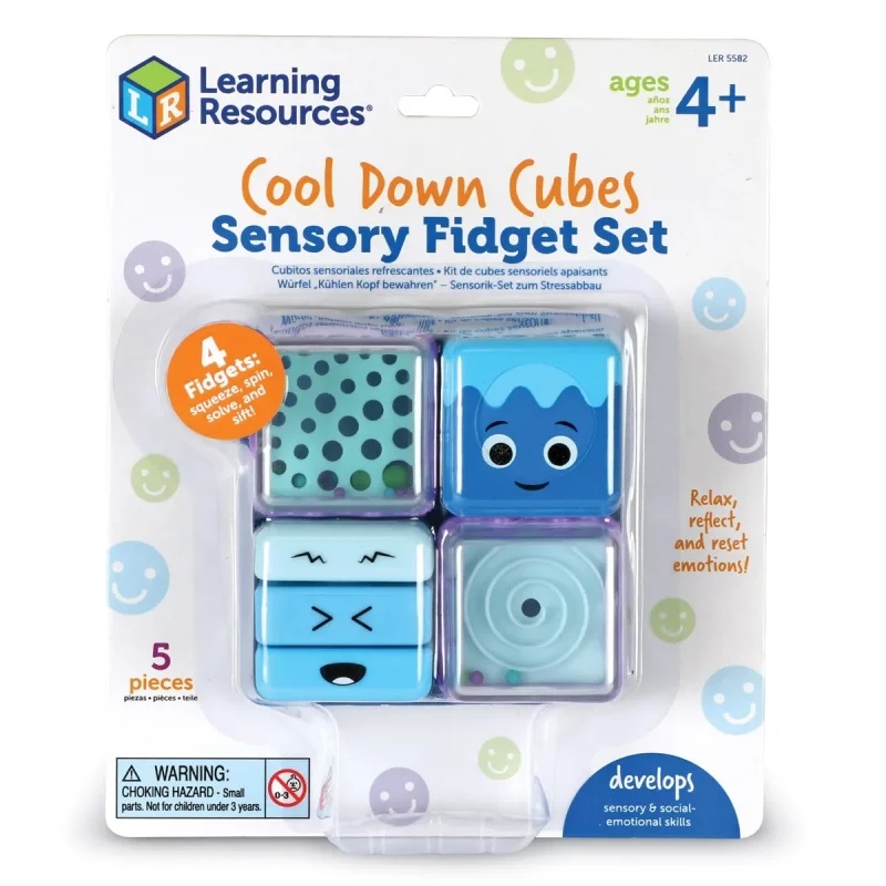 cool down cubes sensory fidget set bestaat uit kubussen om te manipuleren