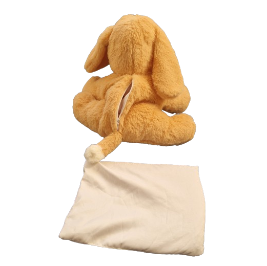 De puppy is uitwasbaar en de vulling is los eruit te halen om te verwarmen in de magnetron