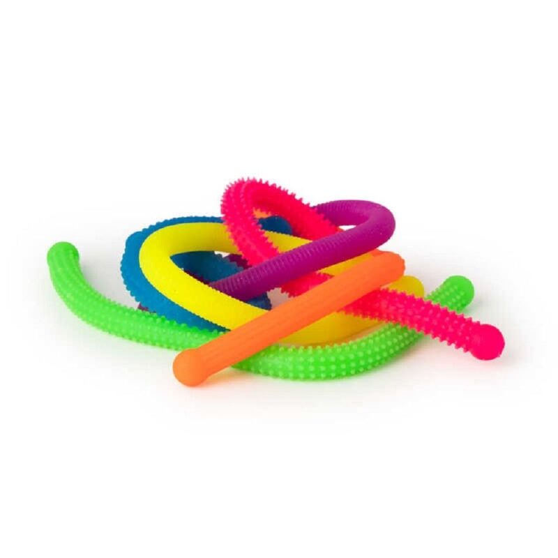 Set van 6 neon noodles voorzien van textuur voor extra sensorische prikkels.