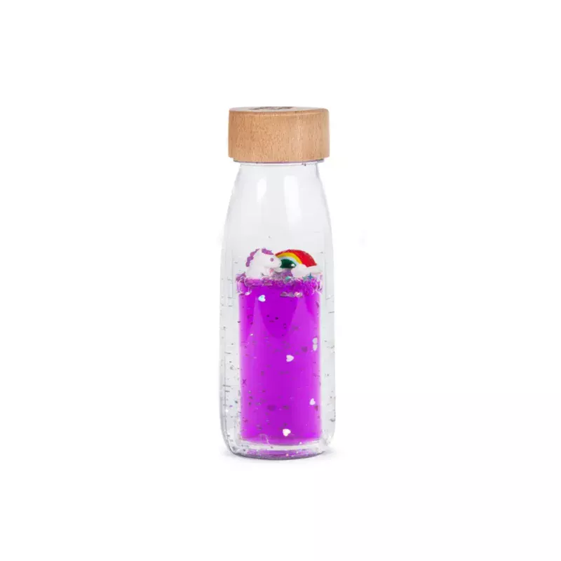 petit boum move bottle eenhoorn is een magische sensorische fles.