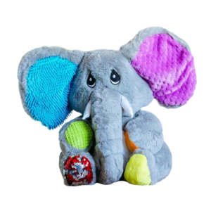 De sensorische verzwaringsknuffel olifant is het perfecte vriendje voor elk kind dat houdt van knuffelen, friemelen en rustig worden.