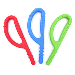 ARK Goshabunga Textured Grabber helpt bij het verbeteren van mondmotoriek, het verminderen van mondafweer en biedt een veilig alternatief voor bijten op handen of kleding.