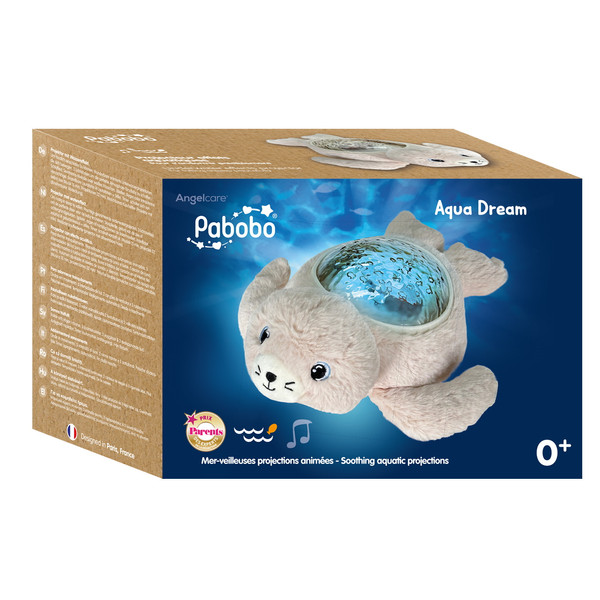 De Aqua Dream Babyprojector projecteert rustgevende blauwe golven en bewegende visjes, en speelt kalmerende muziekjes. Perfect voor een goede nachtrust van je baby