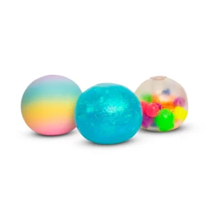 Set van 3 squishy ballen met dolfijn en regenboog thema – kleurrijk fidget speelgoed voor stressverlichting