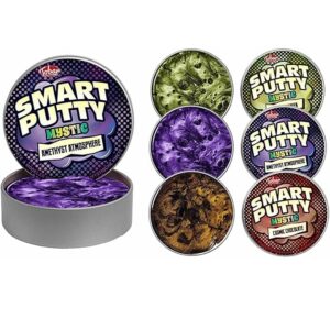 smart putty is veilige, niet-giftige putty in handig opbergblik. Vorm, stuiter, rek en ontdek het gemarmerde kleureffect.
