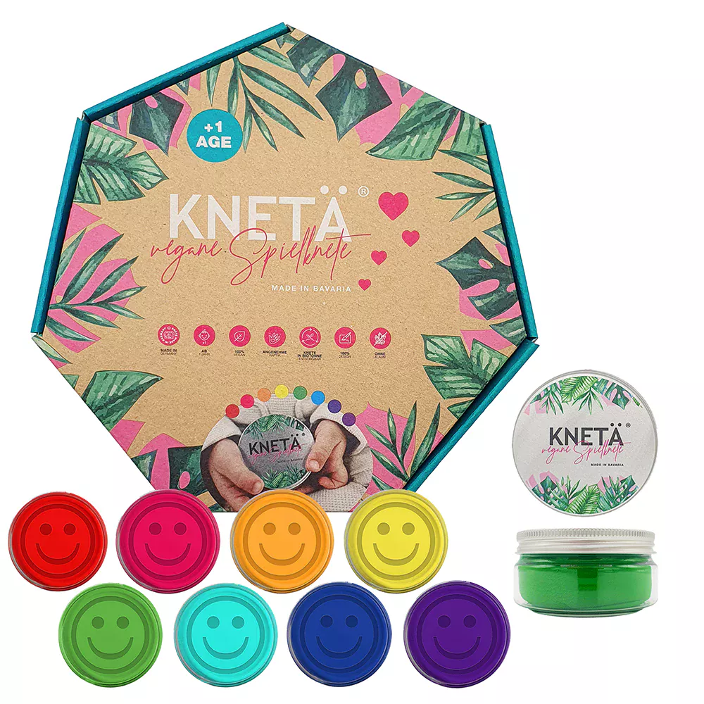 Knetä speelklei is vrij van schadelijke stoffen en ideaal voor kinderen vanaf 1 jaar. Makkelijk te kneden, stimulerend voor de creativiteit en aangenaam van geur.