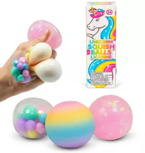 De Scrunchems unicorn squishy ballen (3 stuks) zijn ideaal friemelspeelgoed voor kinderen die spanning willen ontladen.