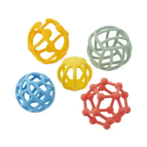 Set van flexibele ballen voor sensorisch spel. Stimuleert voelen, knijpen en creativiteit met zand, verf of losse materialen