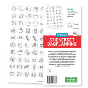 De dagplanning sticker set van Gezinnig is ideaal om je checkpad weer compleet te maken en aan te vullen,